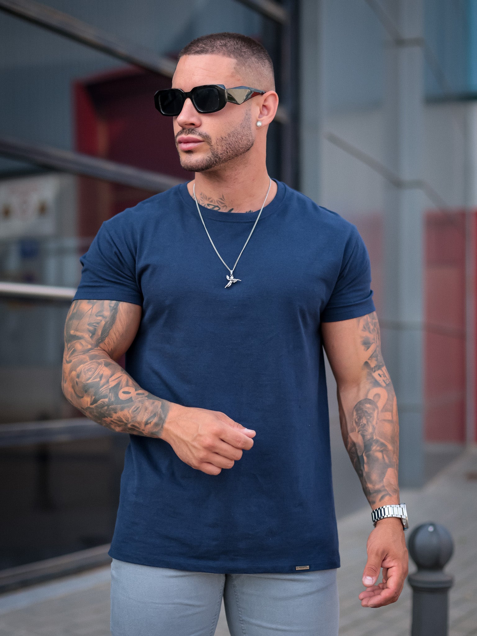 BASIC SLIM-FIT T-SHIRT | NAVY