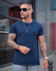 BASIC SLIM-FIT T-SHIRT | NAVY