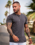 BASIC SLIM-FIT T-SHIRT | DARK GREY