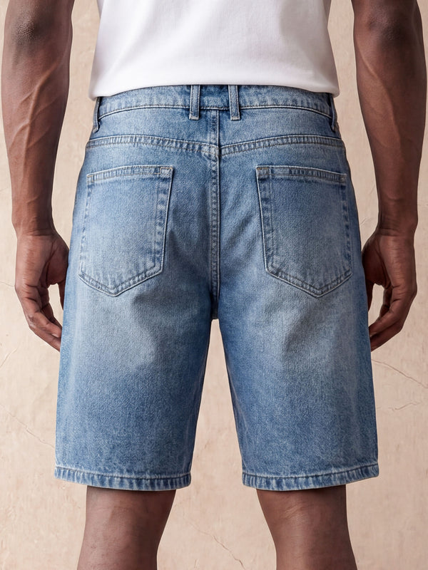REGULAR FIT DENIM SHORTS | BLUE