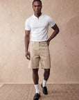 REGULAR FIT DENIM SHORTS | KHAKI