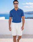 SHORT SLEEVE KNITTED POLO | BLUE