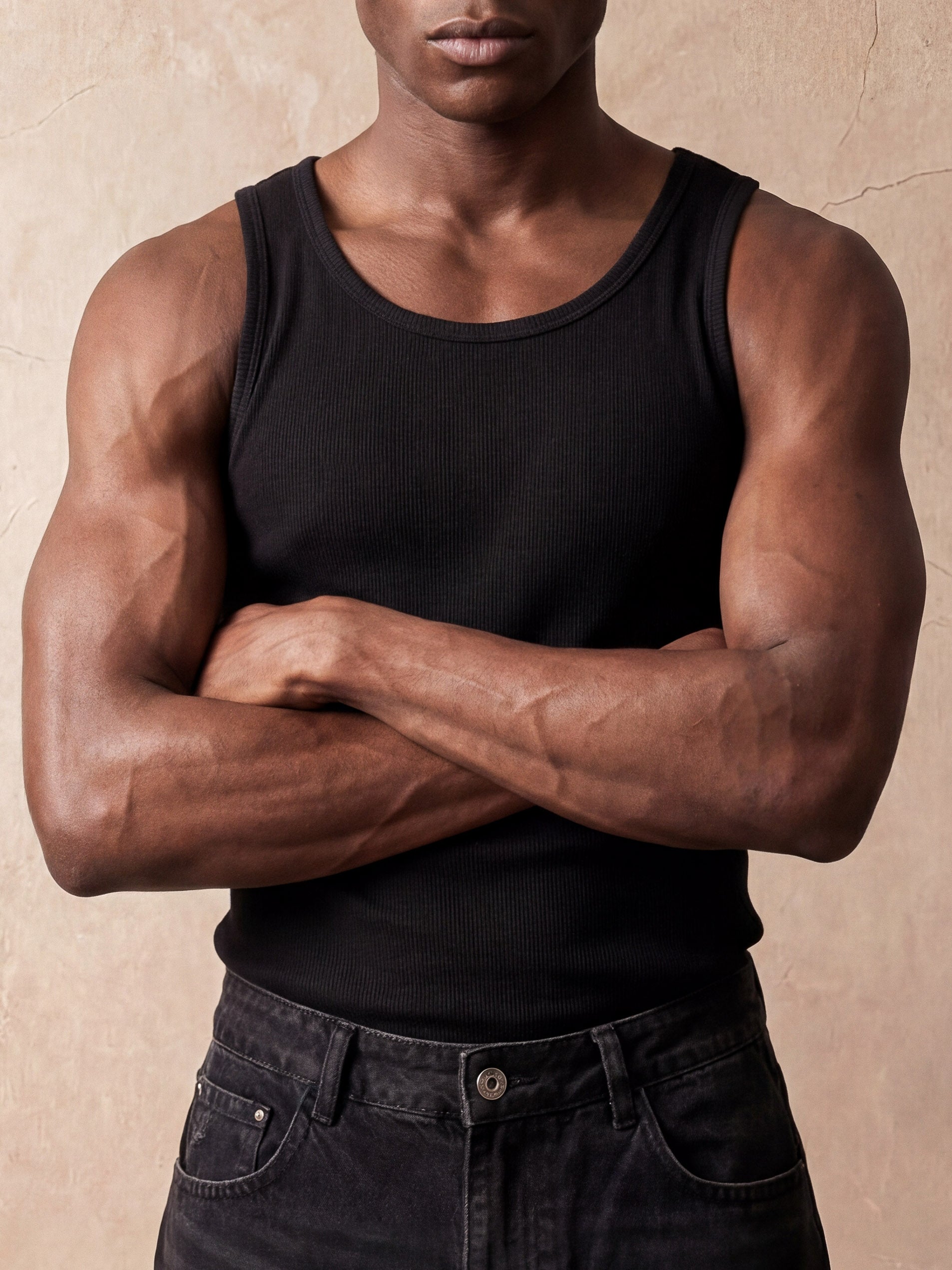 RIBBED TANK TOP | BLACK