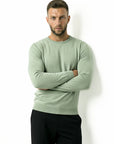 KNITTED ROUND NECK JUMPER | PASTEL GREEN