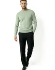 KNITTED ROUND NECK JUMPER | PASTEL GREEN