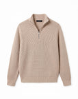 JERSEY PUNTO CANALÉ CUELLO CREMALLERA | BEIGE