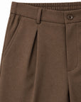 MILANO REVERSE-PLEAT TROUSERS | COFFEE BROWN