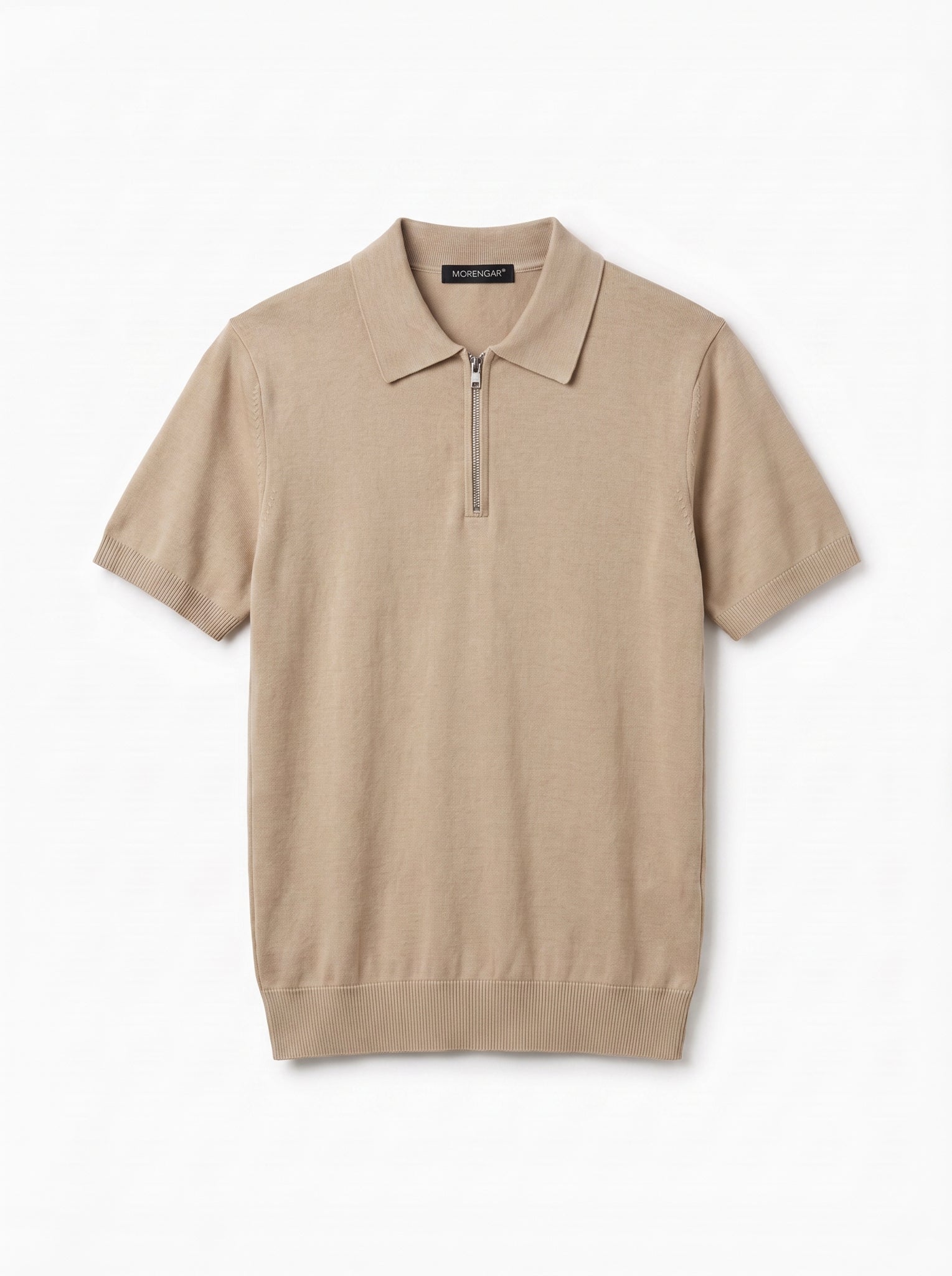Morengar beige knit polo shirt, product photo
