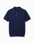 Morengar navy knit polo shirt, product photo