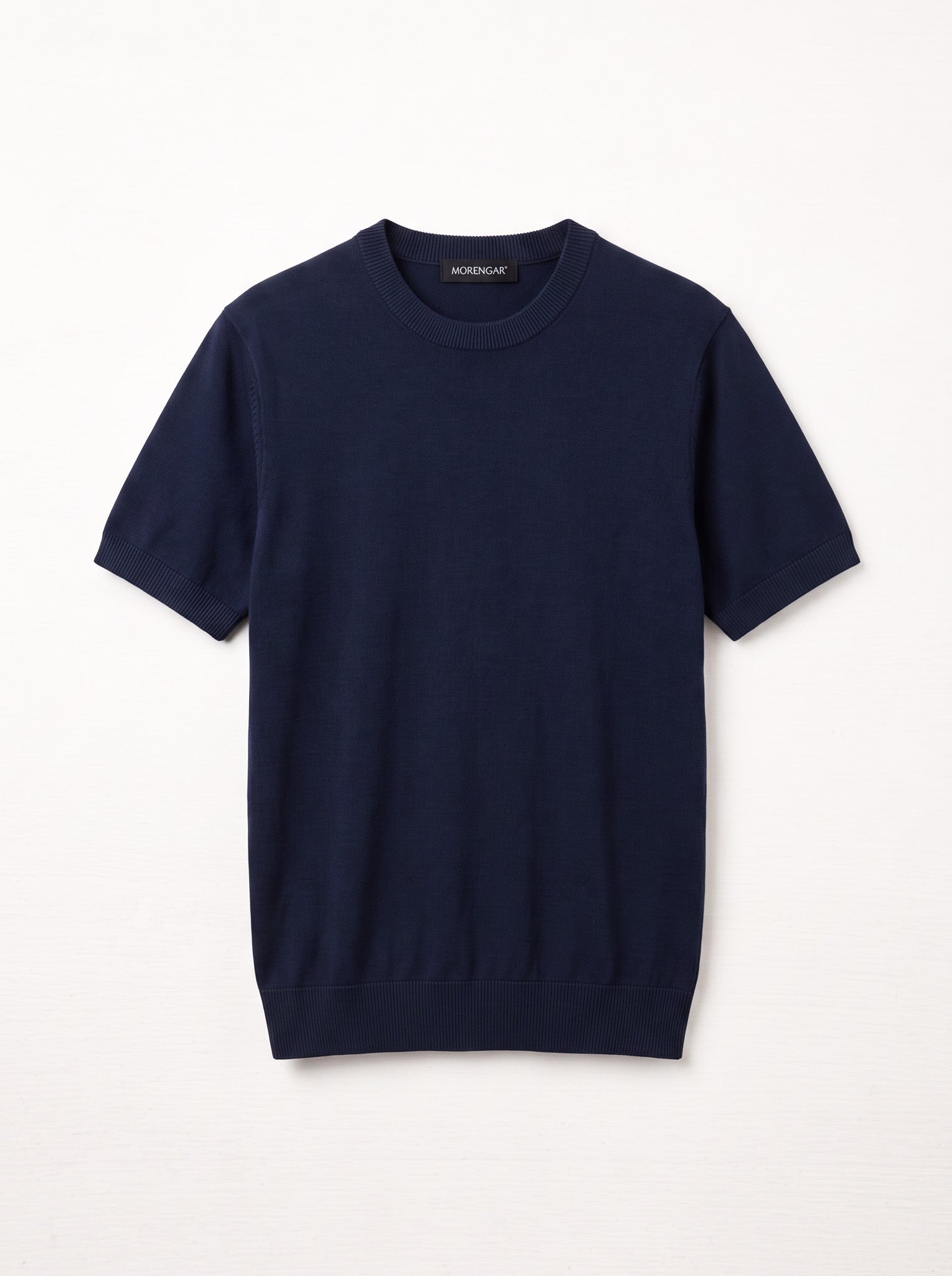Morengar navy knit t-shirt, product photo