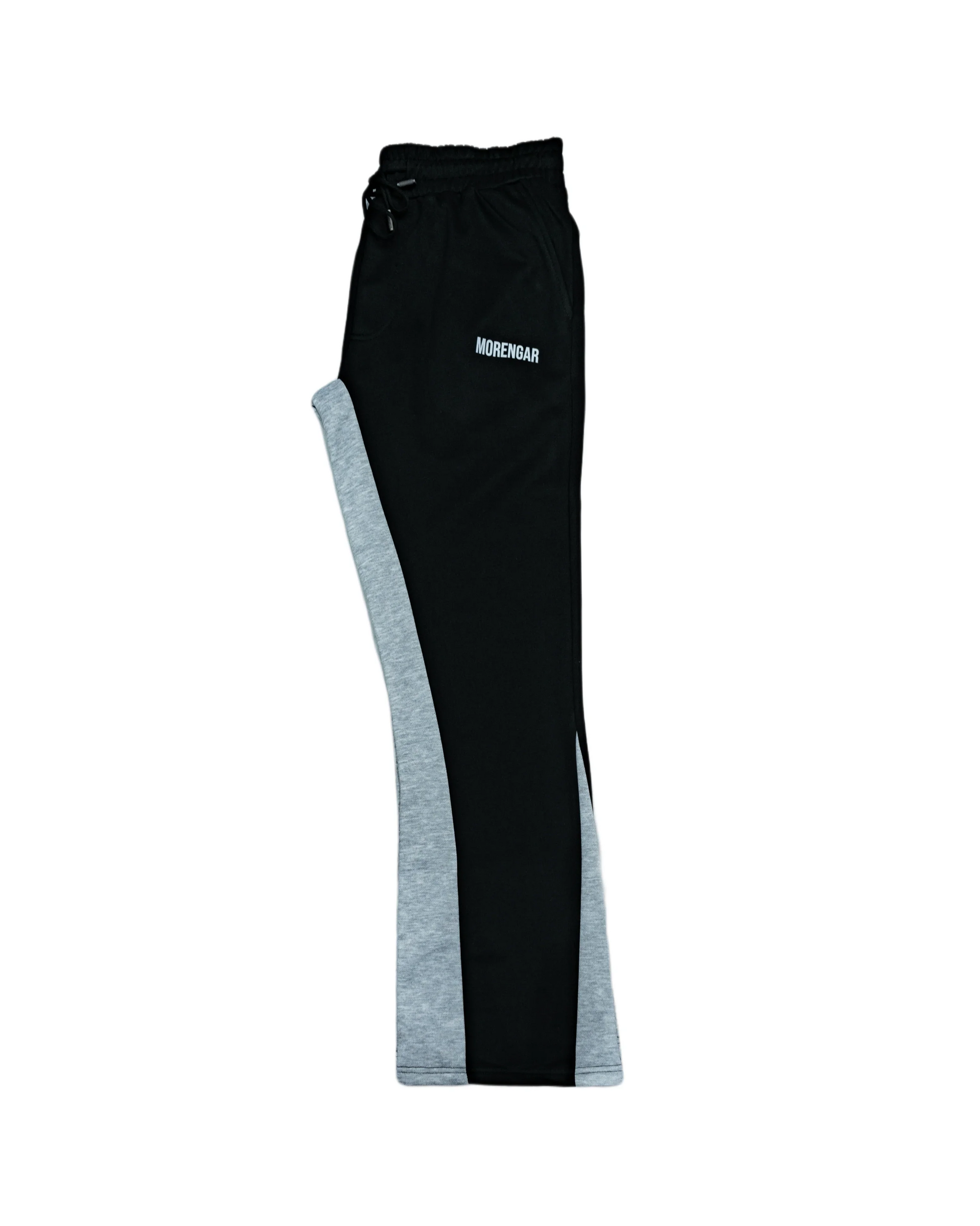 FLARED TRACKSUIT PANTS | BLACK &amp; GREY