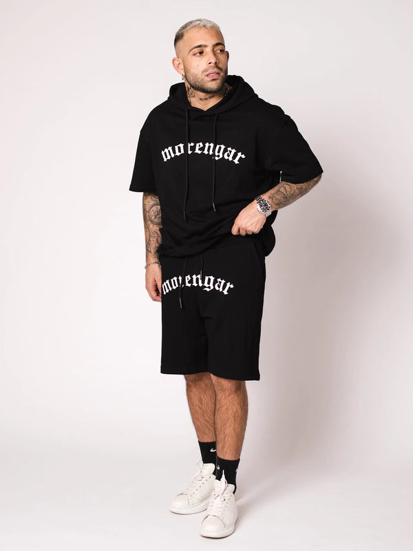 PANTALÓN CORTO MORENGAR LOGO CURVADO NEGRO
