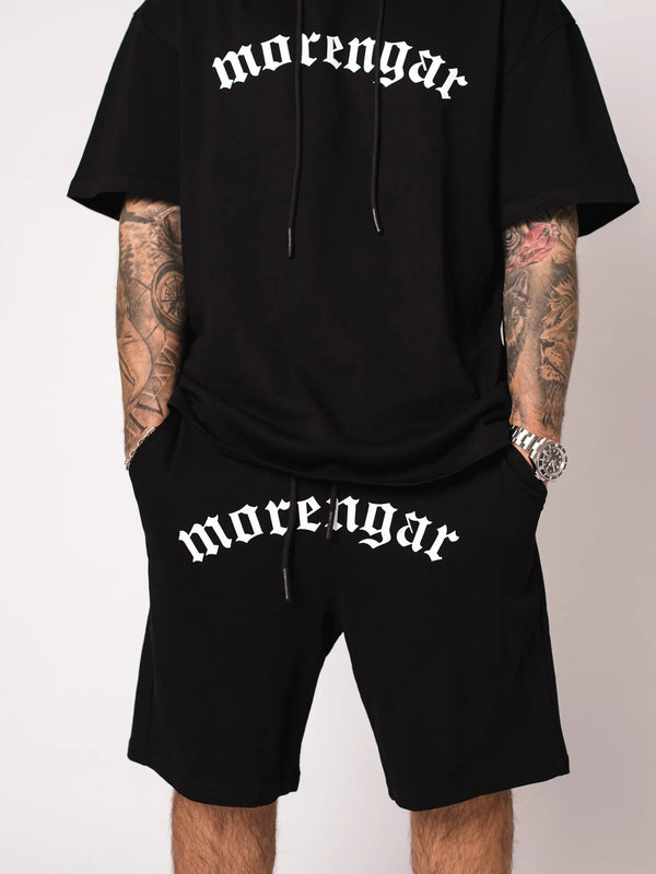 PANTALÓN CORTO MORENGAR LOGO CURVADO NEGRO