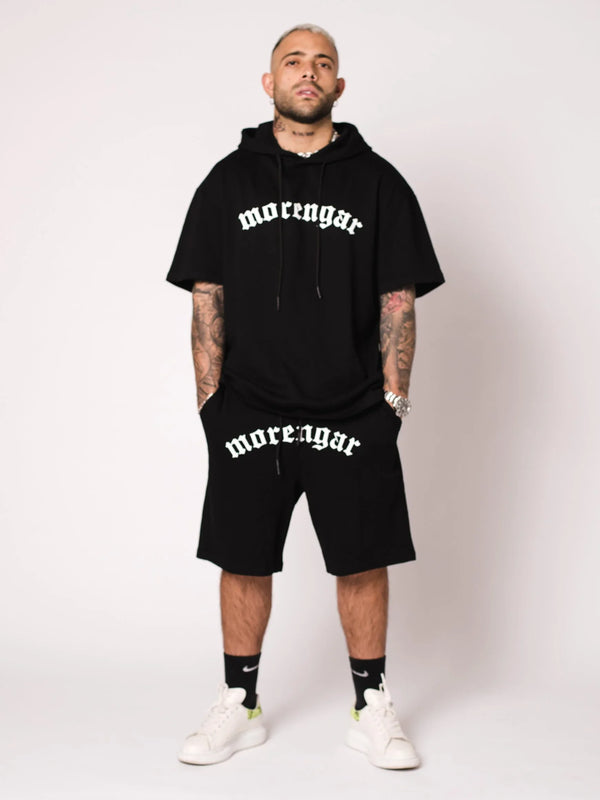 PANTALÓN CORTO MORENGAR LOGO CURVADO NEGRO