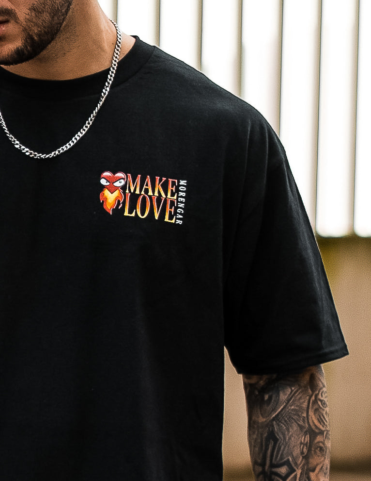 T-SHIRT MAKE LOVE | SCHWARZ