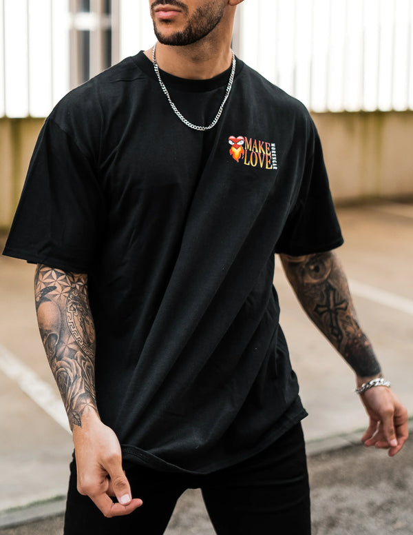T-SHIRT MAKE LOVE | SCHWARZ