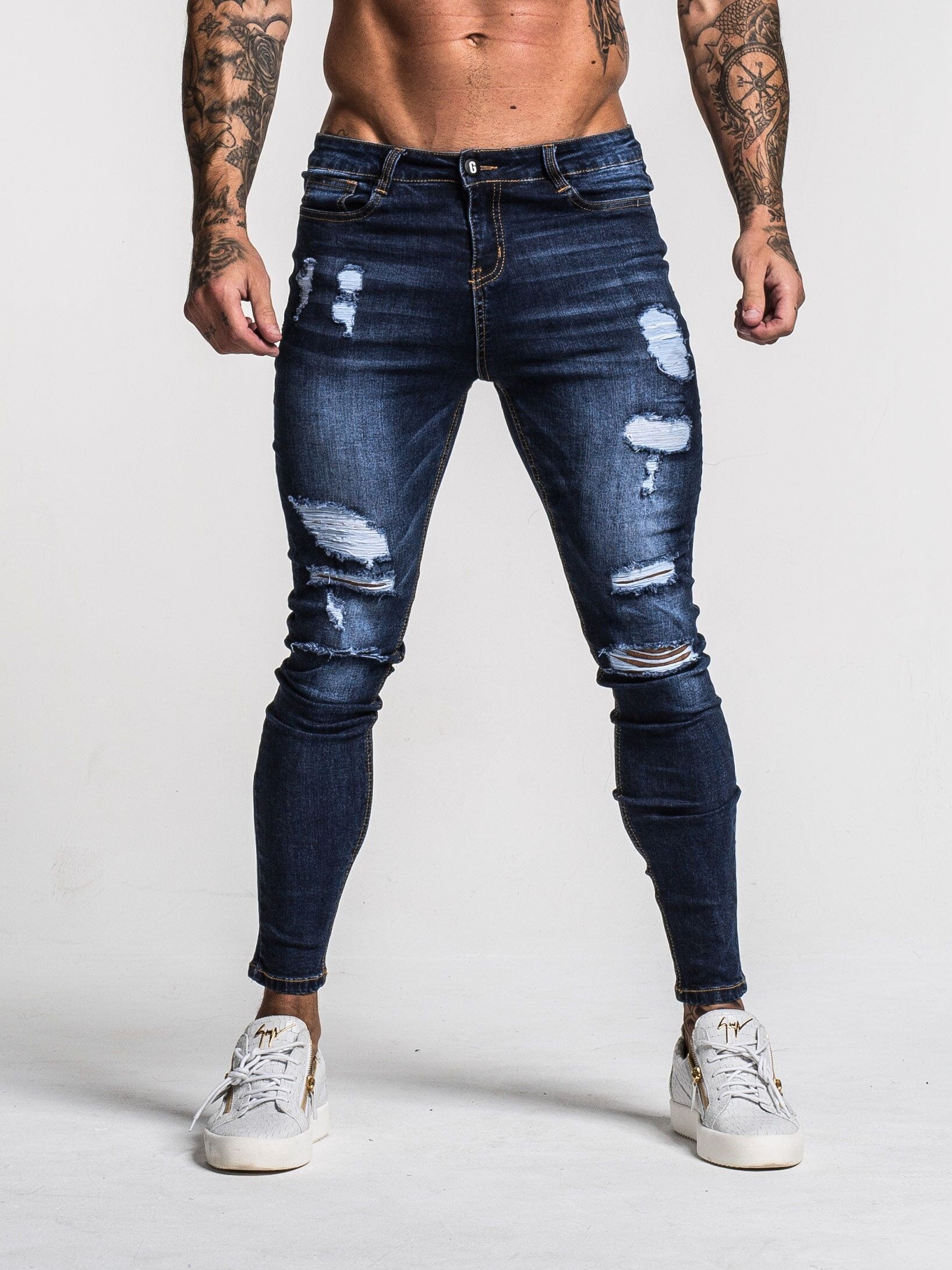 SKINNY STRETCH REPAIRED JEANS